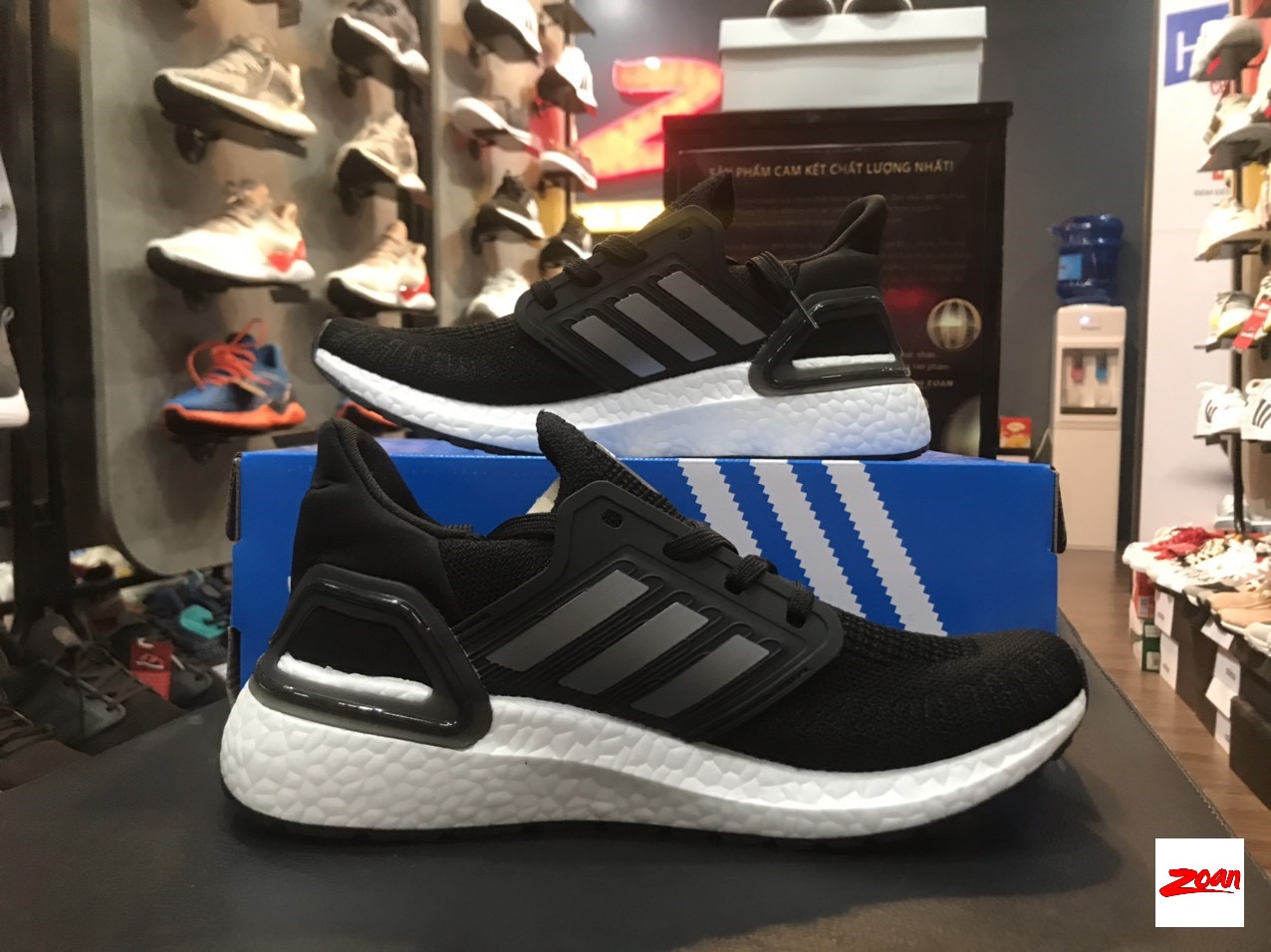 giày thể thao Adidas Ultra boost 20 Black White, giày sneaker adidas