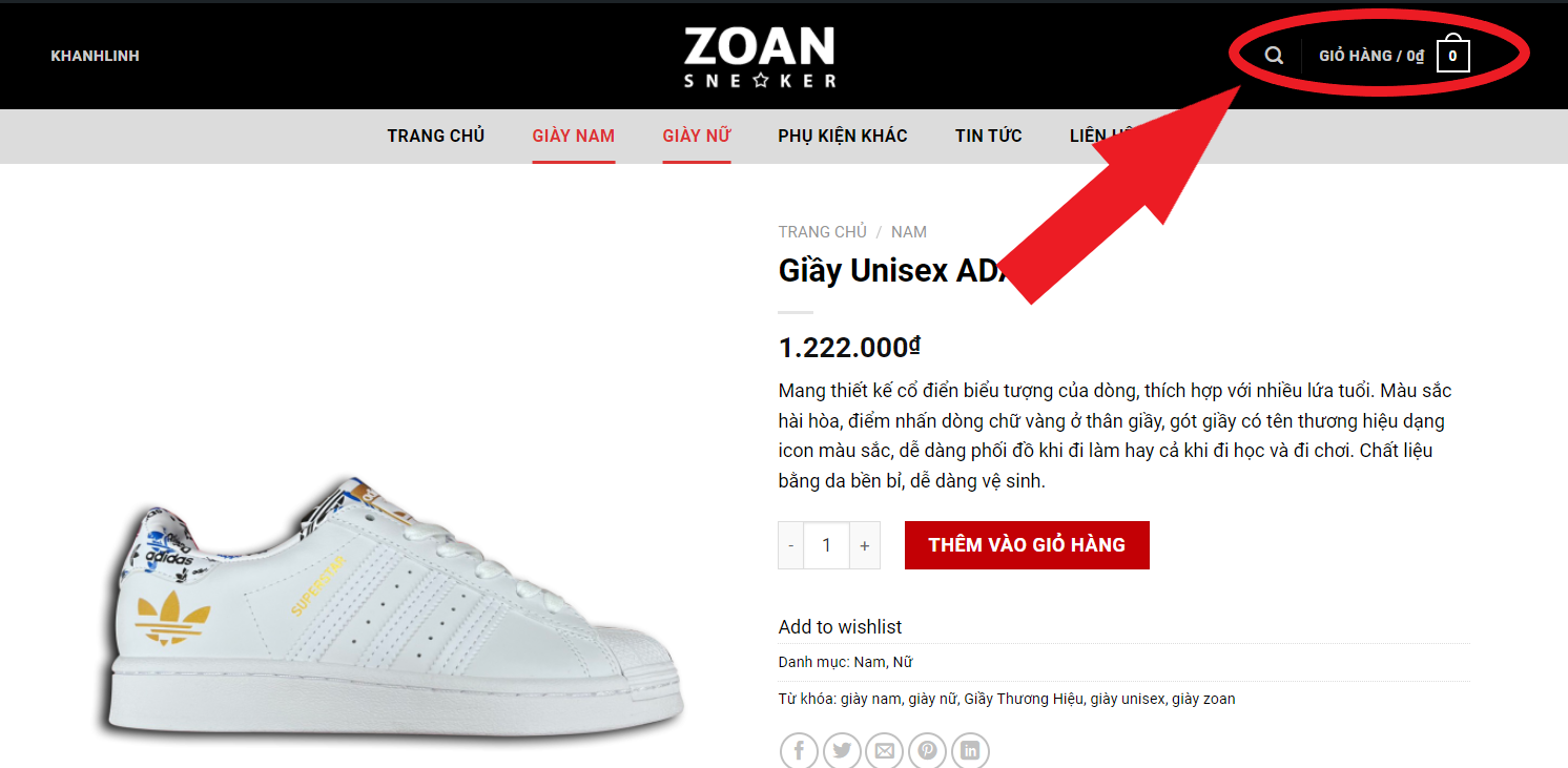cách mua giày ZOAN online