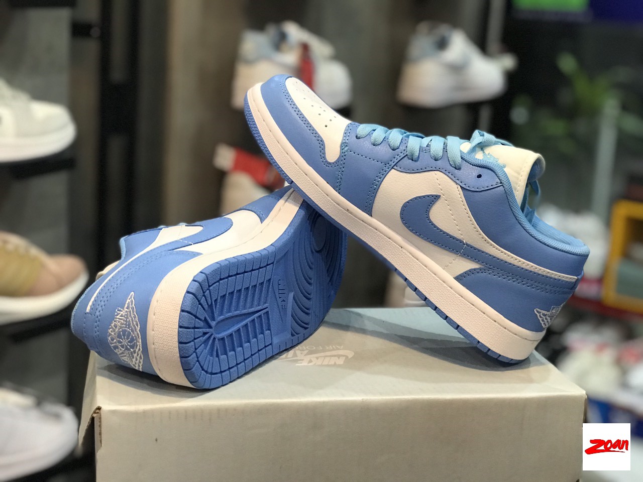 Nike Jordan 1 Low SB UNC, giày Nike cổ thấp xanh dương