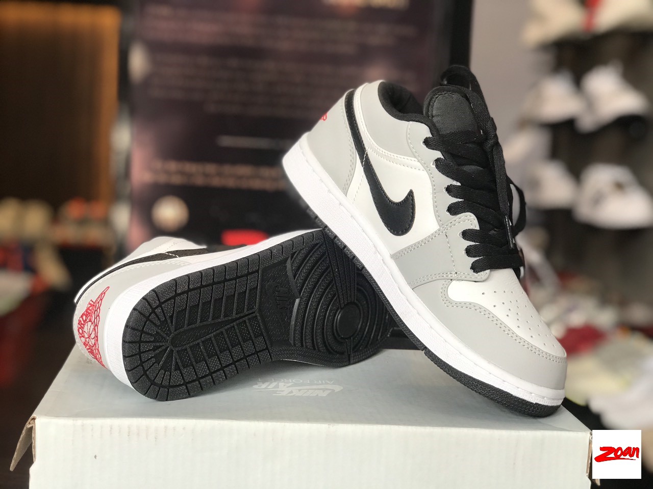 Nike Jordan 1 Low Smoke Grey, giày Nike JD 1 xám