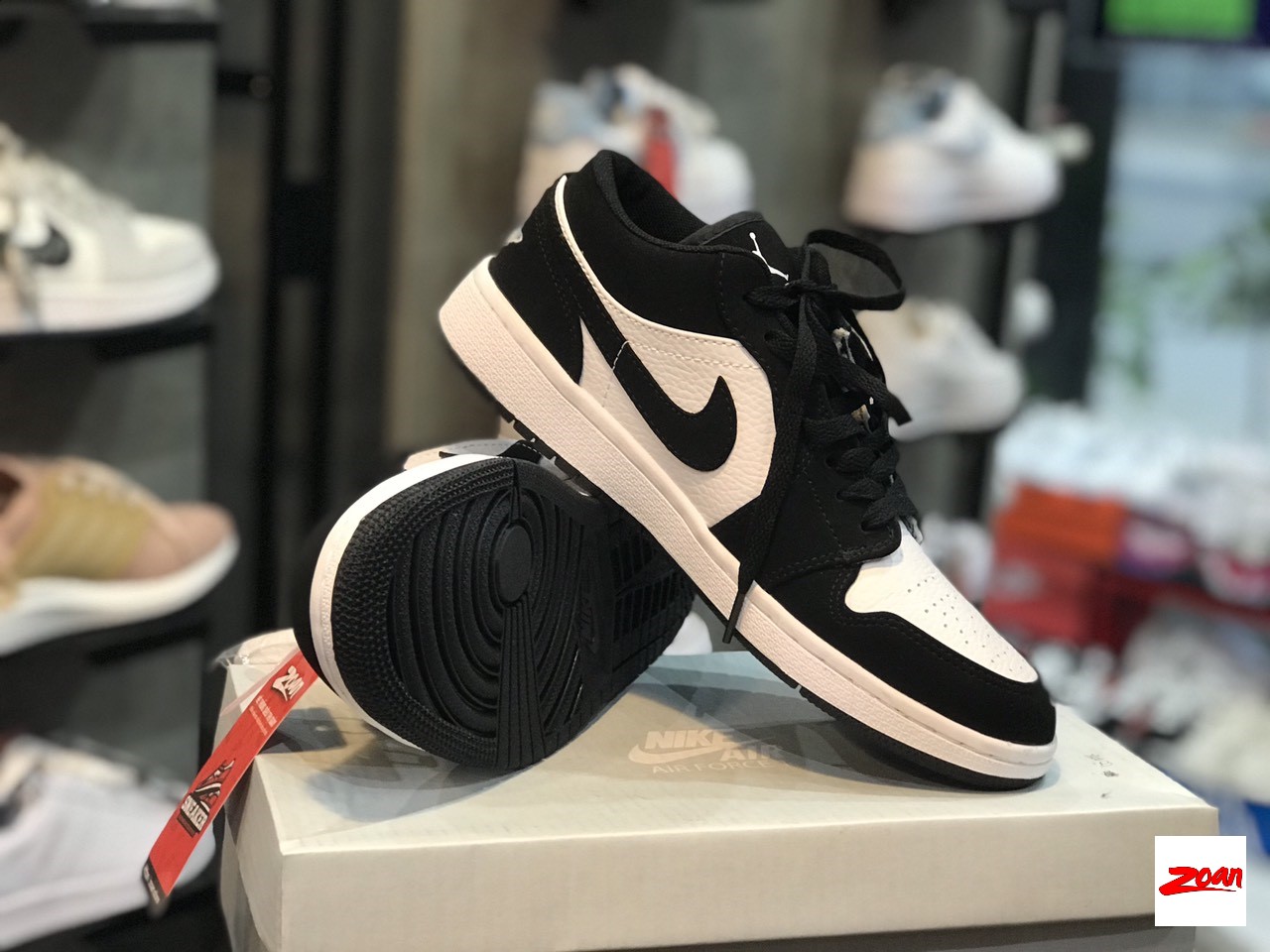 Nike Jordan 1 low đen trắng, giày Nike cổ thấp đen trắng