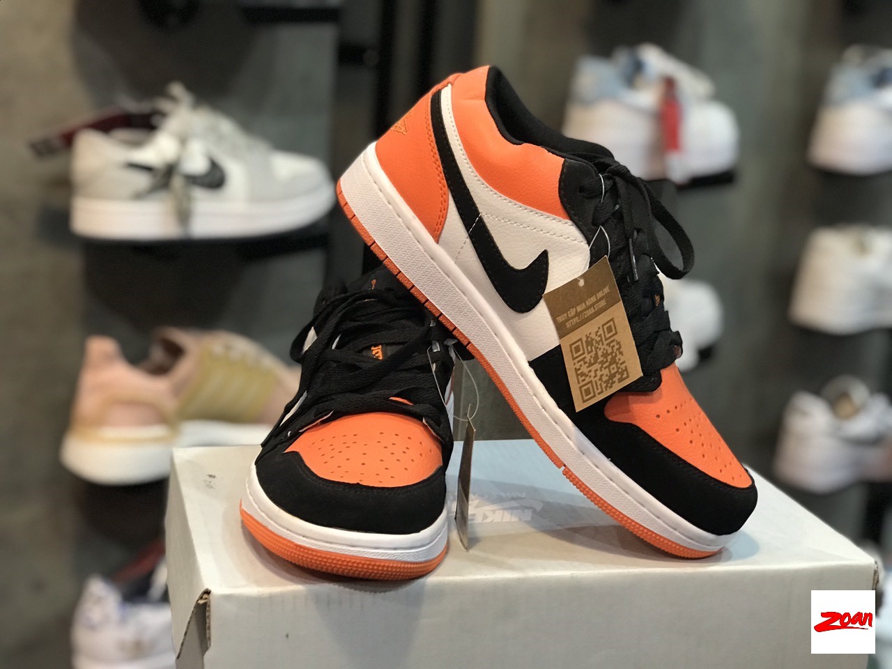 Nike cổ thấp màu cam, Nike Jordan 1 low orange