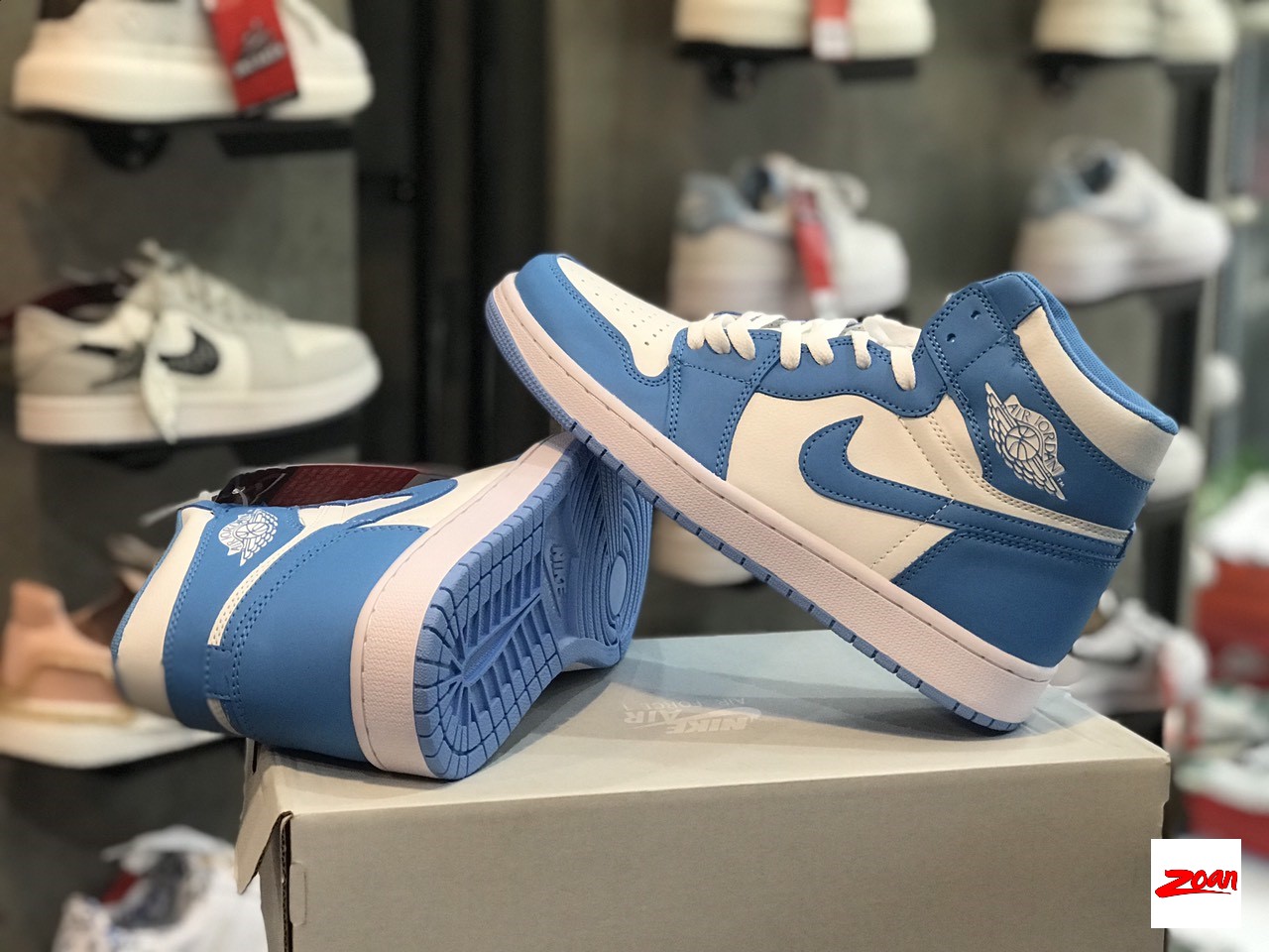 sneaker Nike, giày Nike cổ cao màu xanh dương