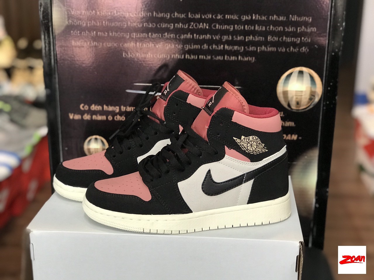 Nike Jordan 1 cao cổ đen hồng, Nike Jordan 1 nữ