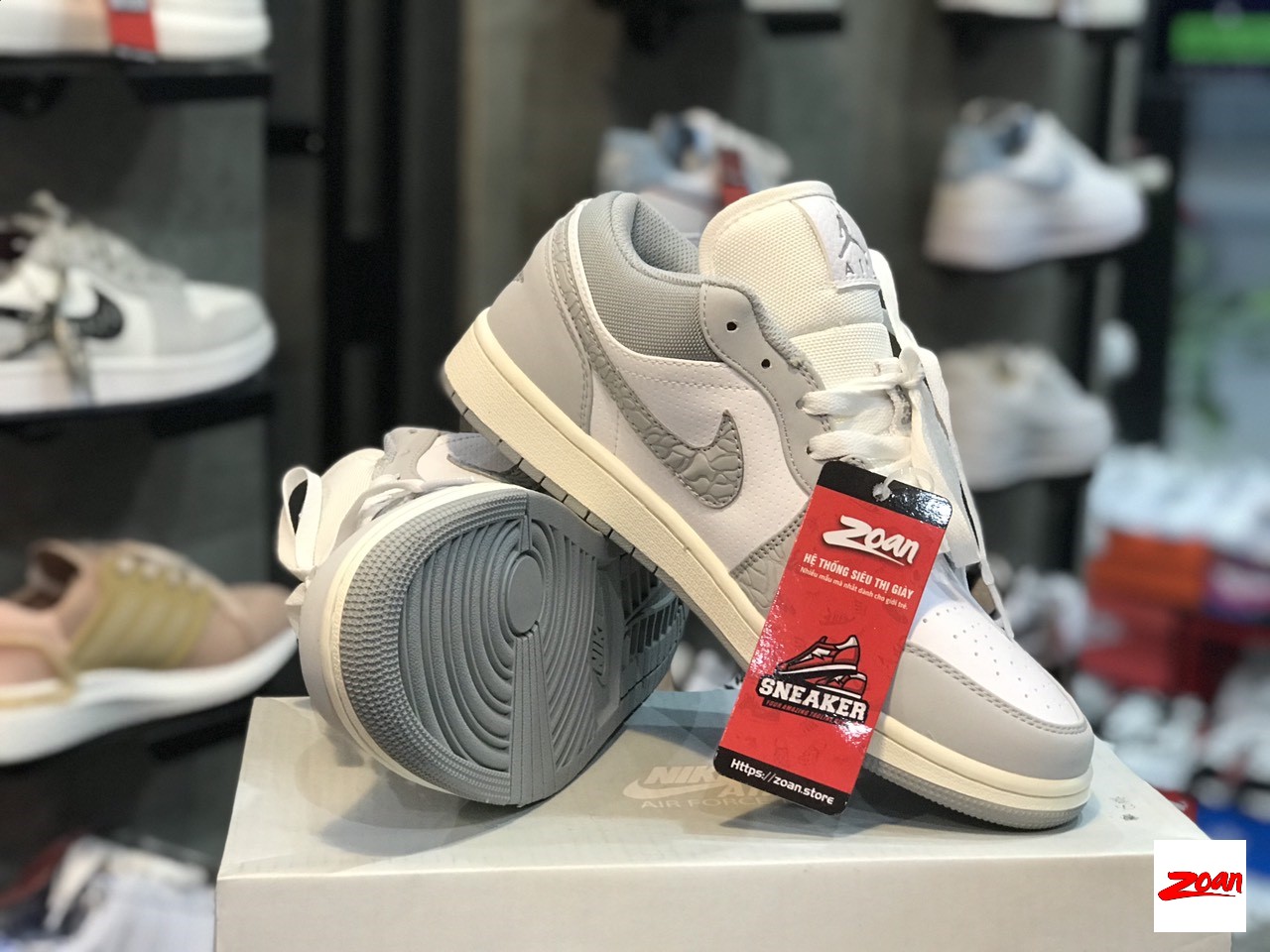 Nike Jordan trắng xám, giày Nike nam 