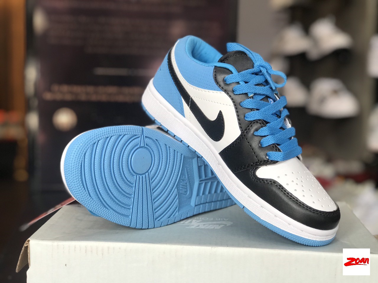 giày Nike cổ thấp màu xanh, Nike rep 1:1