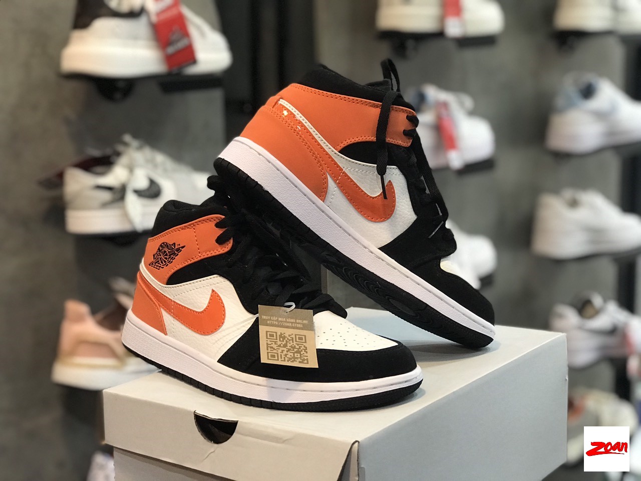 giày thể thao Nike Jordan 1 cổ cao màu cam