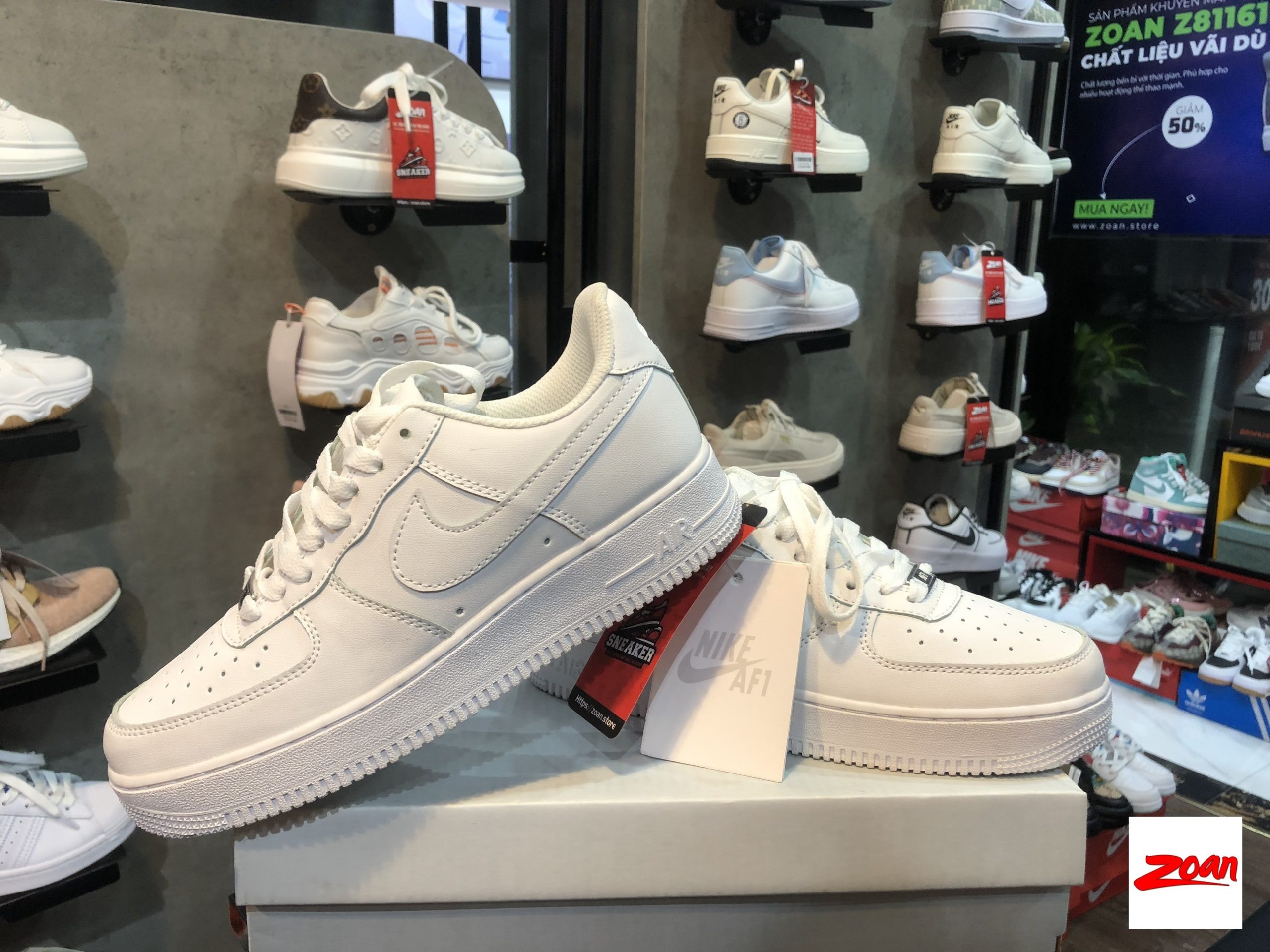 giày thể thao Nike, giày Nike AF1 low all white