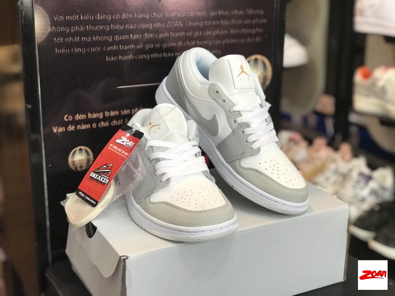 Nike Jordan 1 Low Grey, giày Nike Rep 1:1