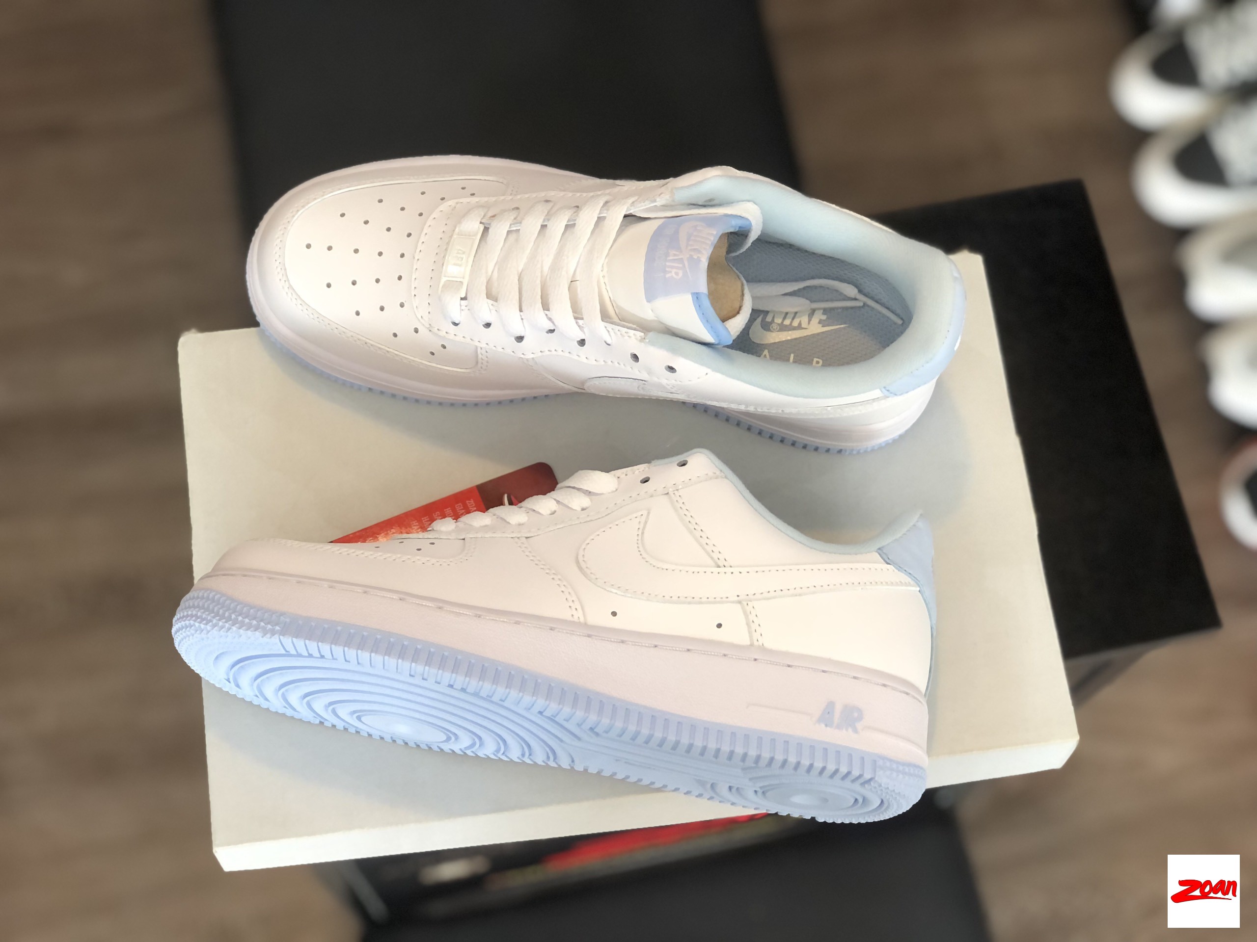 Nike Air Force 1 Low Blue White, giày Nike siêu cấp, giày Nike trắng