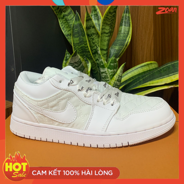 Nike Jordan 1 Low Quilted White x Dior, Giày Zoan, Giày Nam, Giày Nike, Giày Siêu Cấp, Giày Jordan