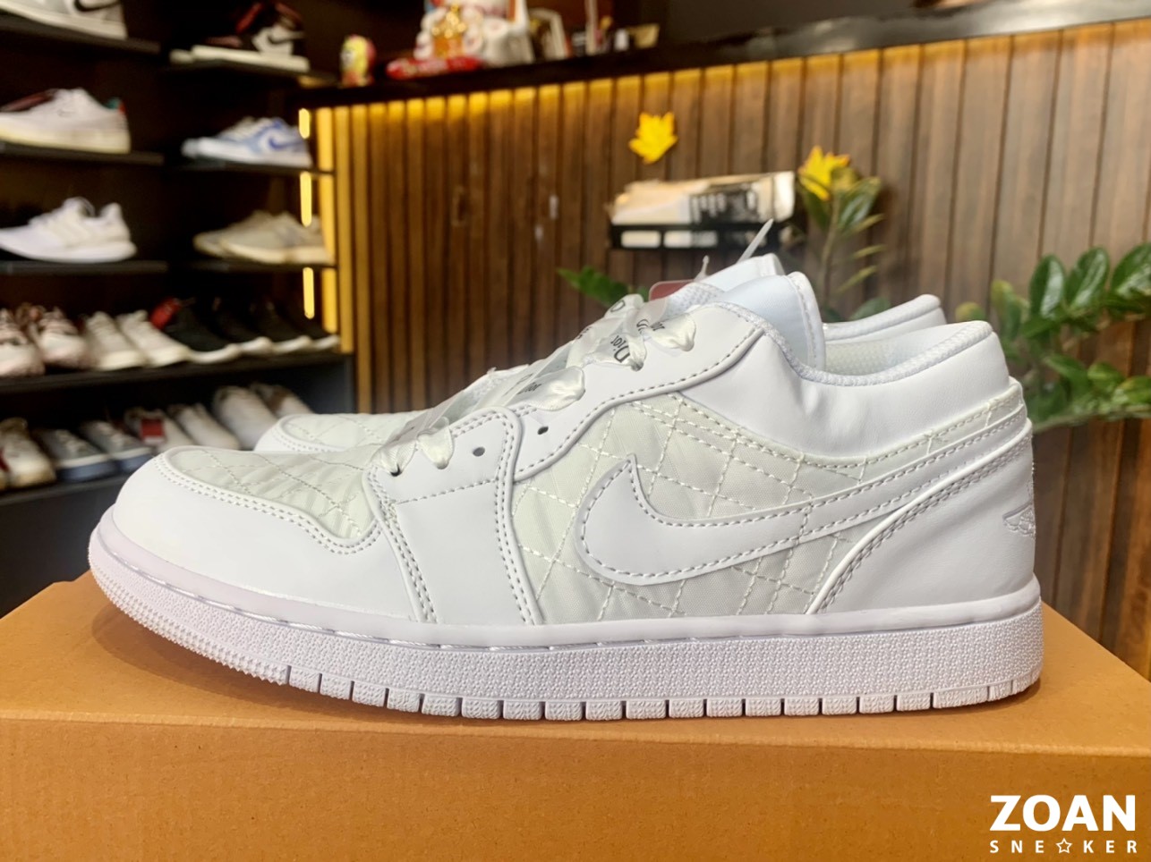 Nike Jordan 1 Low Quilted White x Dior, giày nike jordan 1 low, giày zoan, giày siêu cấp